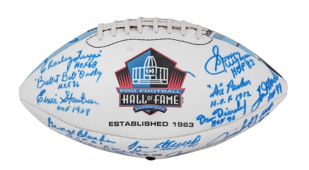 Charley Trippis Hall of Famers Multi Signed Hall of Fame Football With 32 Signatures (Beckett)